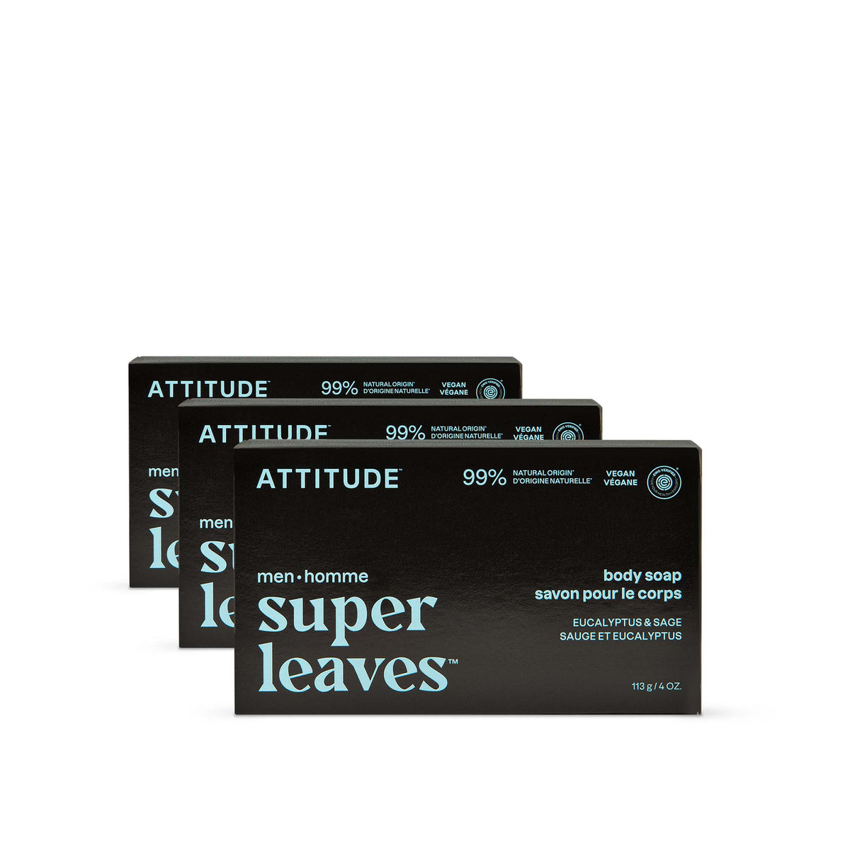 Men Body Soap 3-Pack - Bar — Eucalyptus & Sage / 3 x 113g
