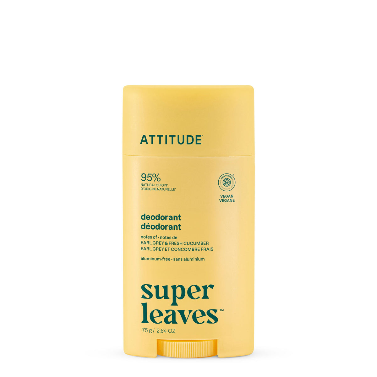 Deodorant - Aluminum-Free — Earl Grey & Fresh Cucumber / Plastic - 75g