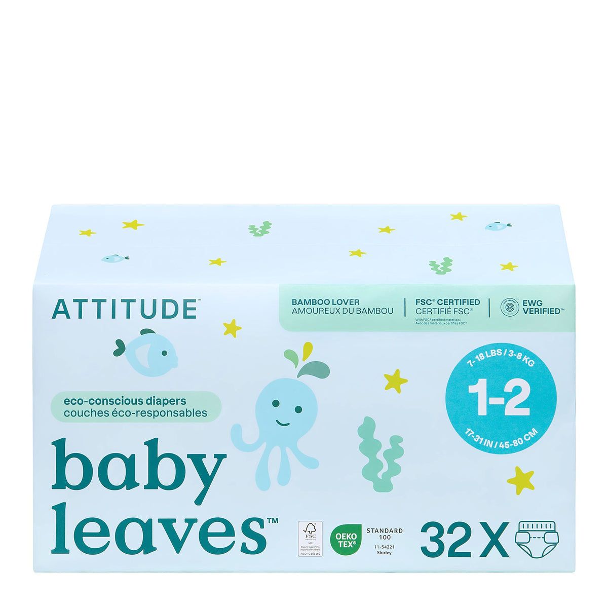 Diapers — Size 1-2 (Weight 7-17 lbs)