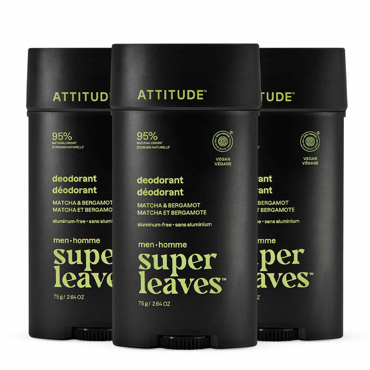 Men Deodorant 3-Pack — Matcha & Bergamot / 3 x 75g