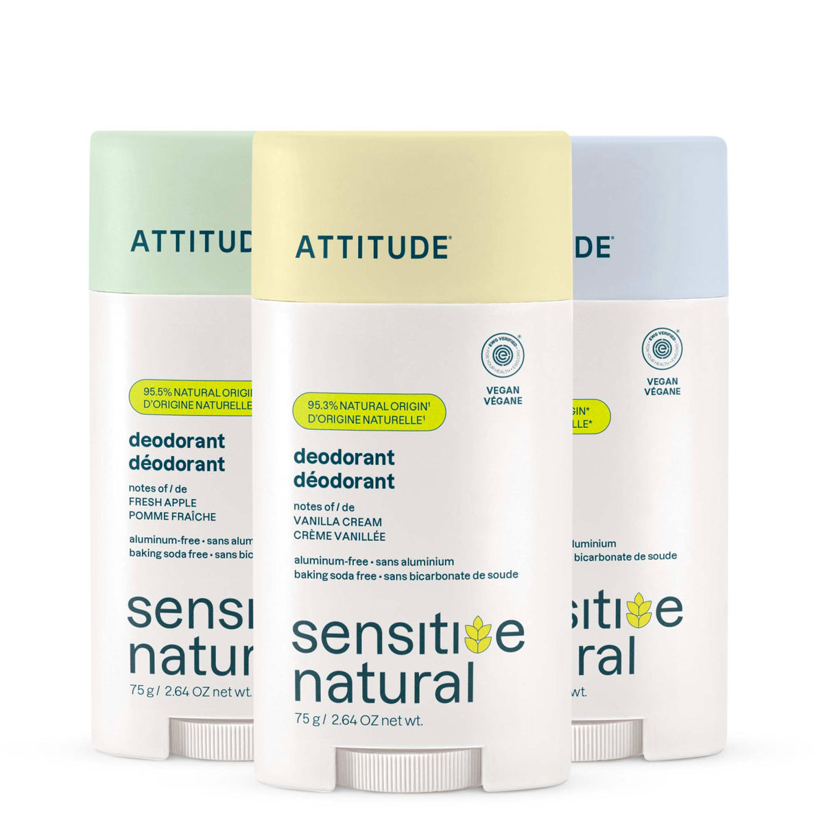 Deodorant 3-Pack - Sensitive skin — Plastic - 3 x 75g / Assorted Fragrances
