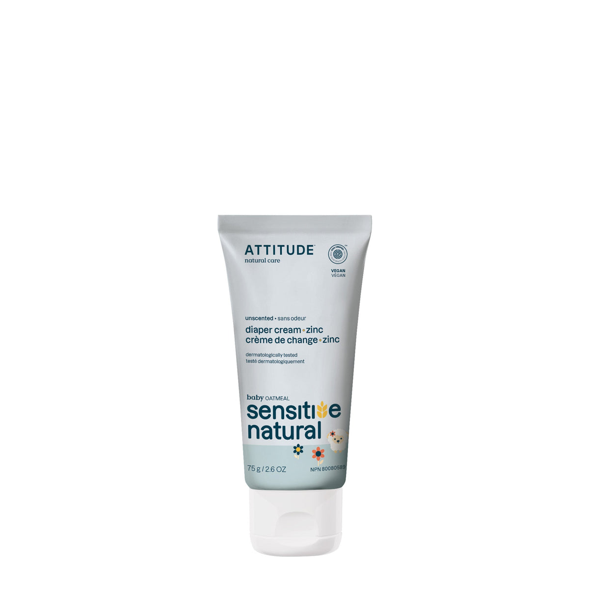 Natural Baby Diaper Cream ATTITUDE, Sensitive Skin Baby, Unscented 60825_en?_main?