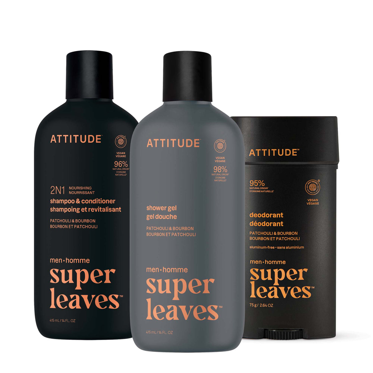 Men Hair & Body Care Kit — Patchouli & Bourbon / Bundle
