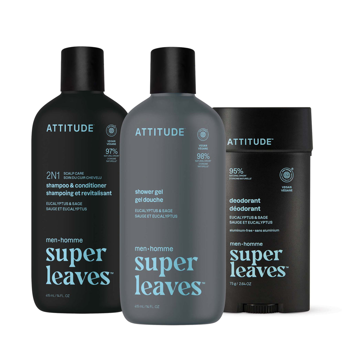 Men Hair & Body Care Kit — Eucalyptus & Sage / Bundle