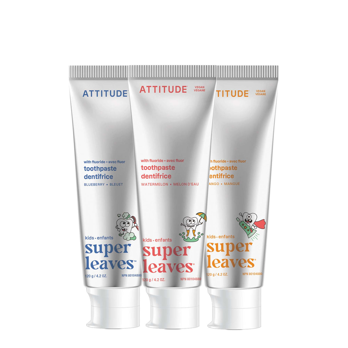 Kids Fluoride Toothpaste — Mix Flavours / 3 units
